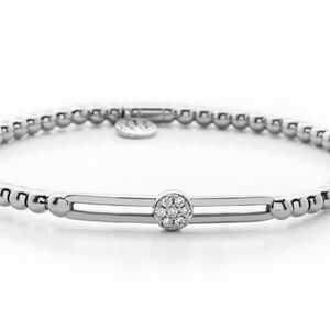 Hulchi Belluni Tresore Stretch Bracelet in 18k White Gold